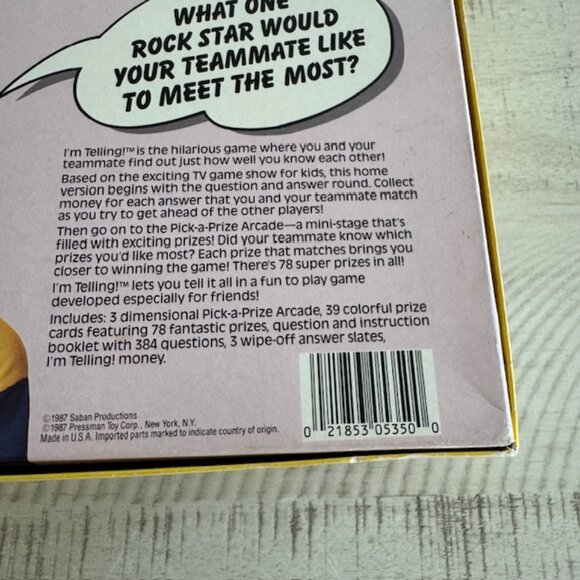 Vintage 1987 Pressman I'm Telling! Game - Picture 7 of 11